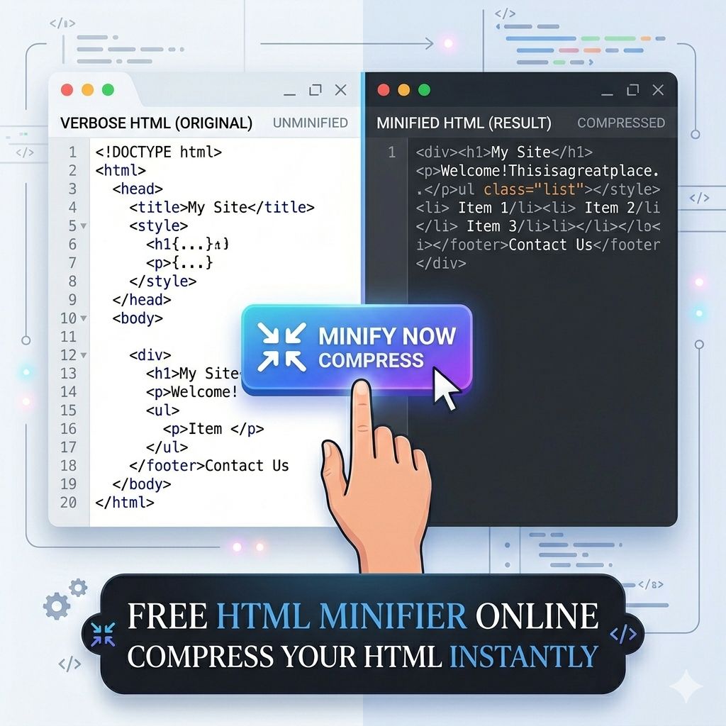 Free HTML Minifier Online - Reduce HTML File Size Instantly | HiFiToolkit