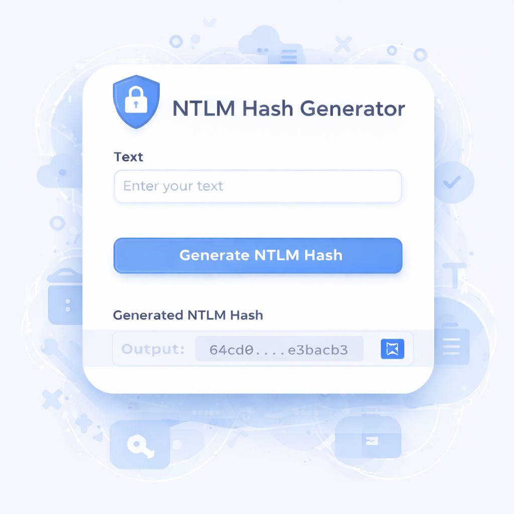 NTLM Hash Generator - Free Online Windows NT Hash Calculator | MD4 UTF-16LE