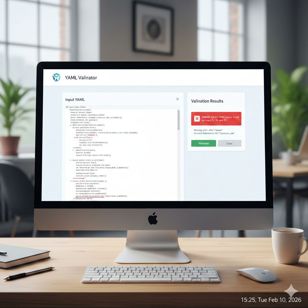 YAML Validator Tool | Free Online YAML Syntax Checker